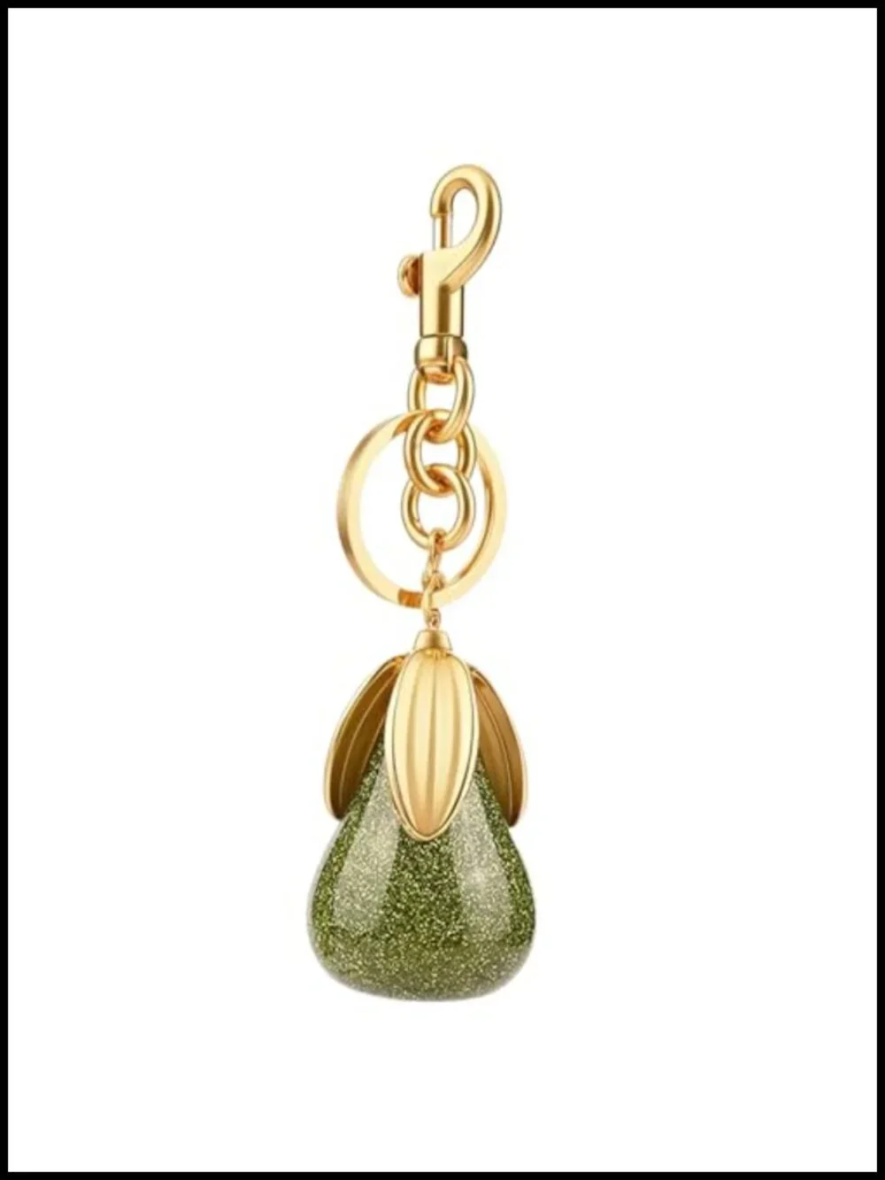 Fruit Keychain Bag Charm Purse Accessory Gift for Women, Gold Tone Hardware,